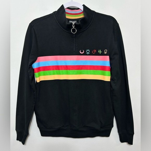 Box Lunch Sailor Moon Black Quarter Zip Sweatshirt Pockets TOEI Animation - Picture 2 of 8